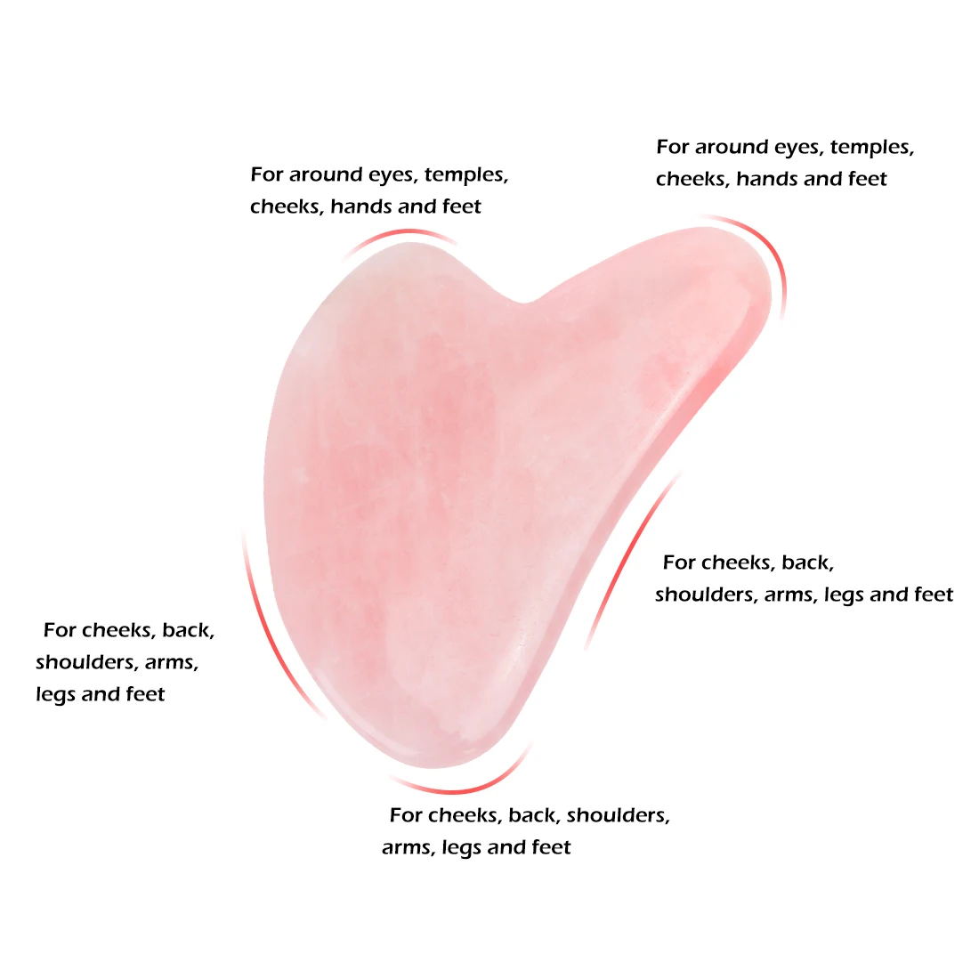 Натуральный нефрит Гуа Ша скребок для доски Массажер лица розовый кварц камень