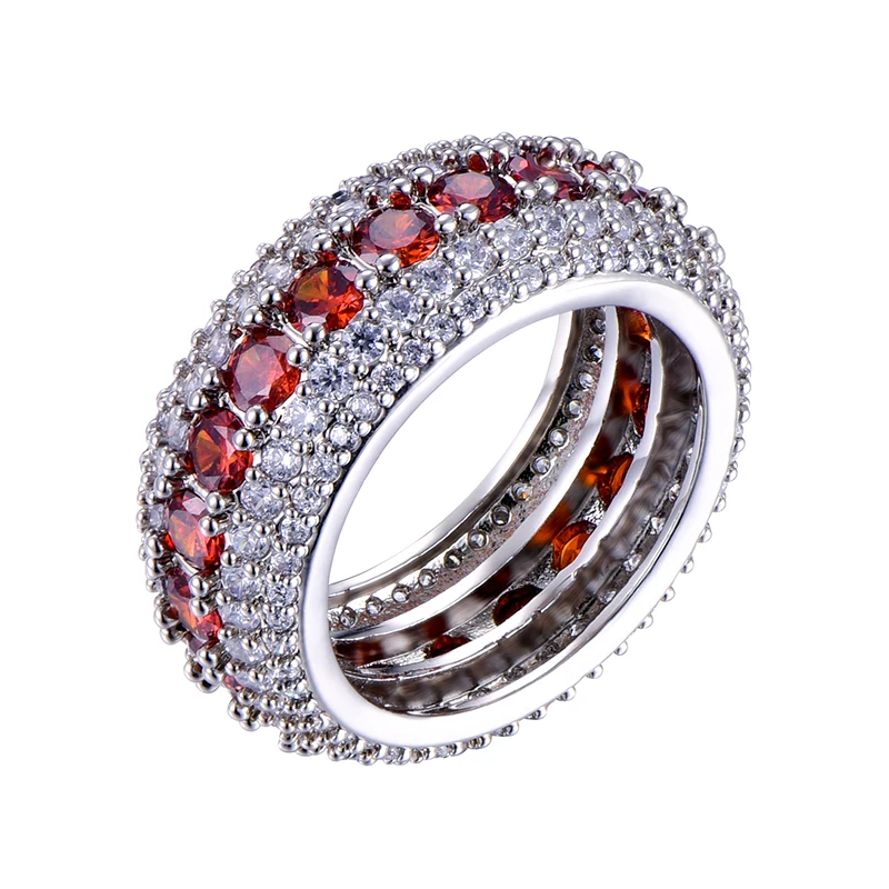 Хип хоп Bling Iced Out золотистые и Серебристые Подвески Цвет Медь Bling Циркон Кольца для мужчин ювелирные изделия