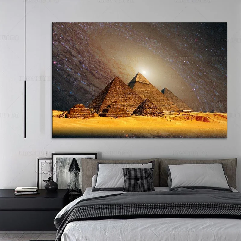 Gizeh Pyramids Cheops Egypt Weltwunder Sphinx Chephren Cairo Egyptian Pharaohs canvas poster hd print wall art painting home dec | Дом и сад