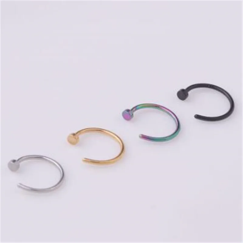 1pc 6/8/10mm Fake Nose Ring C Clip Lip Piercing Stud Body Jewelry Earring Stainless Steel Helix Tragus Faux Septum | Украшения и