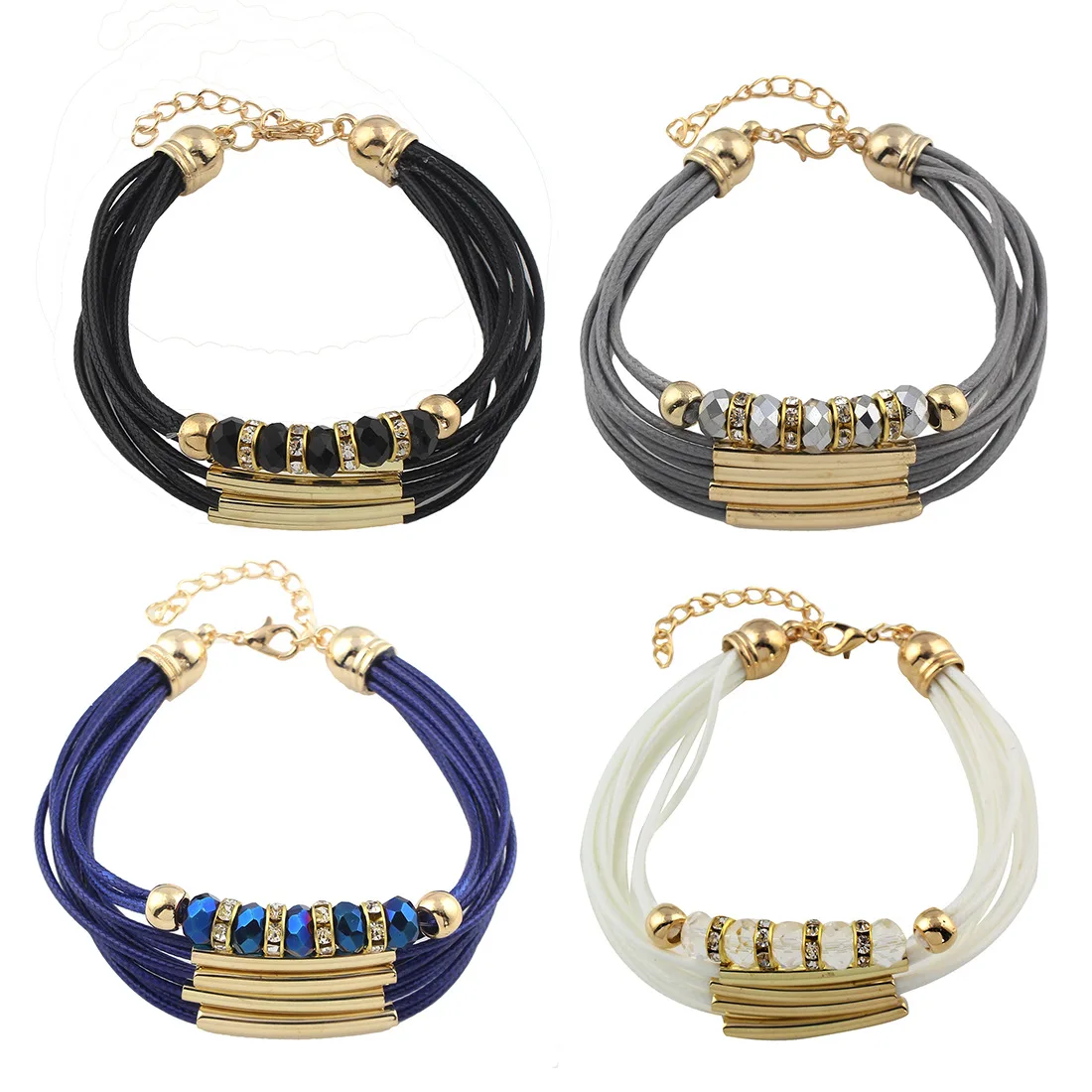 Женский кожаный браслет винтажный в стиле панк богемный стиль | Украшения и