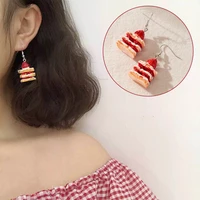 24 styles candy clolor cookies macaron donuts cake food drink shape drop earring handmade cute sweet women resin pendants gift