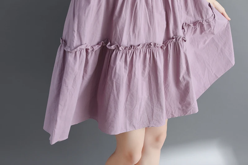 #0107 летнее платье с оборками в несколько рядов женские свободные ретро