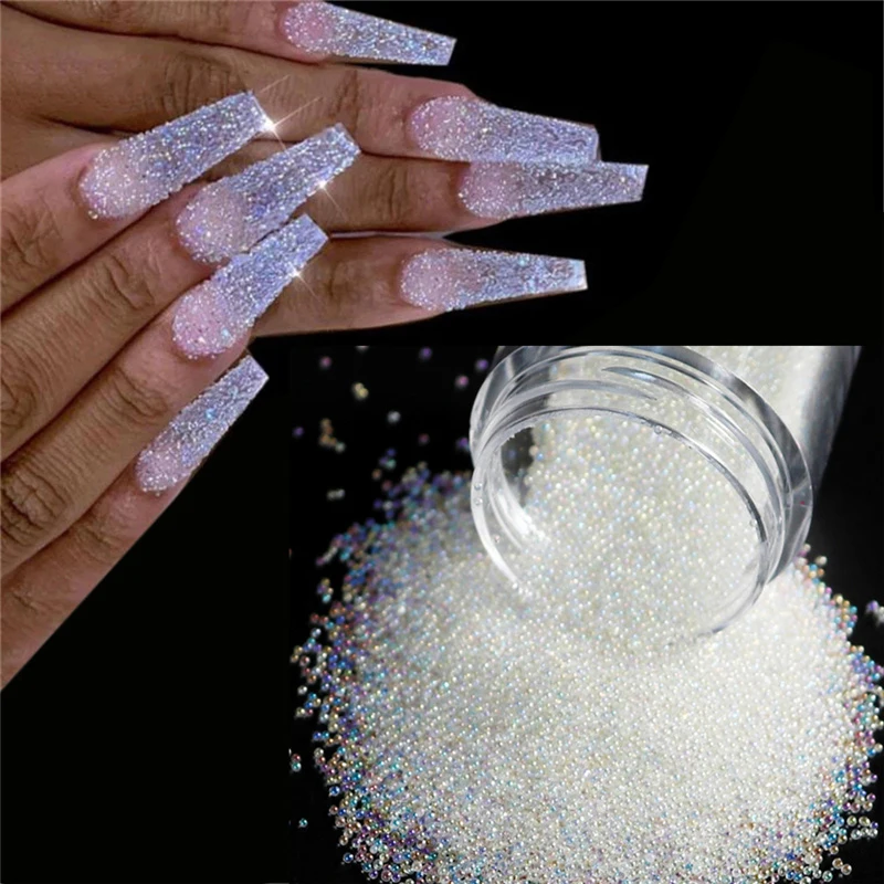 

3D Micro Beads DIY Design Nails Decorations AB Color Charms Manicure DIY Gems Glass Crystal Caviar Nail Rhinestones New Accessor
