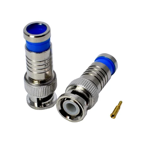 2pcs  BNC Q9 Male RF Coaxial Monitor coaxial video Squeeze Solderless for RG60 75-3 Cable Connector Adapters