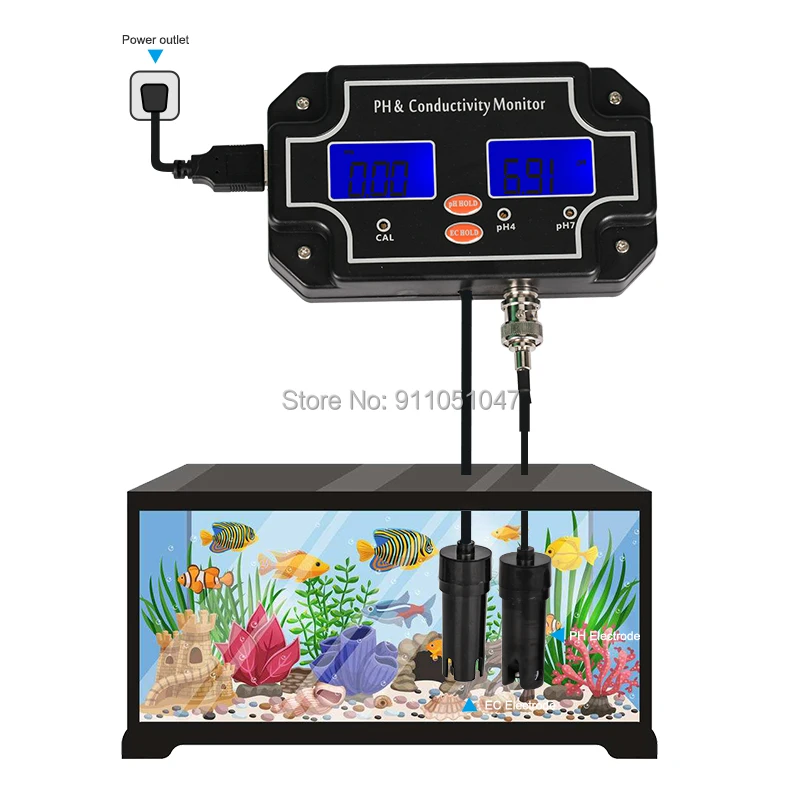 2 в 1 анализатор качества воды с ЖК дисплеем и подсветкой|Измерители pH| |