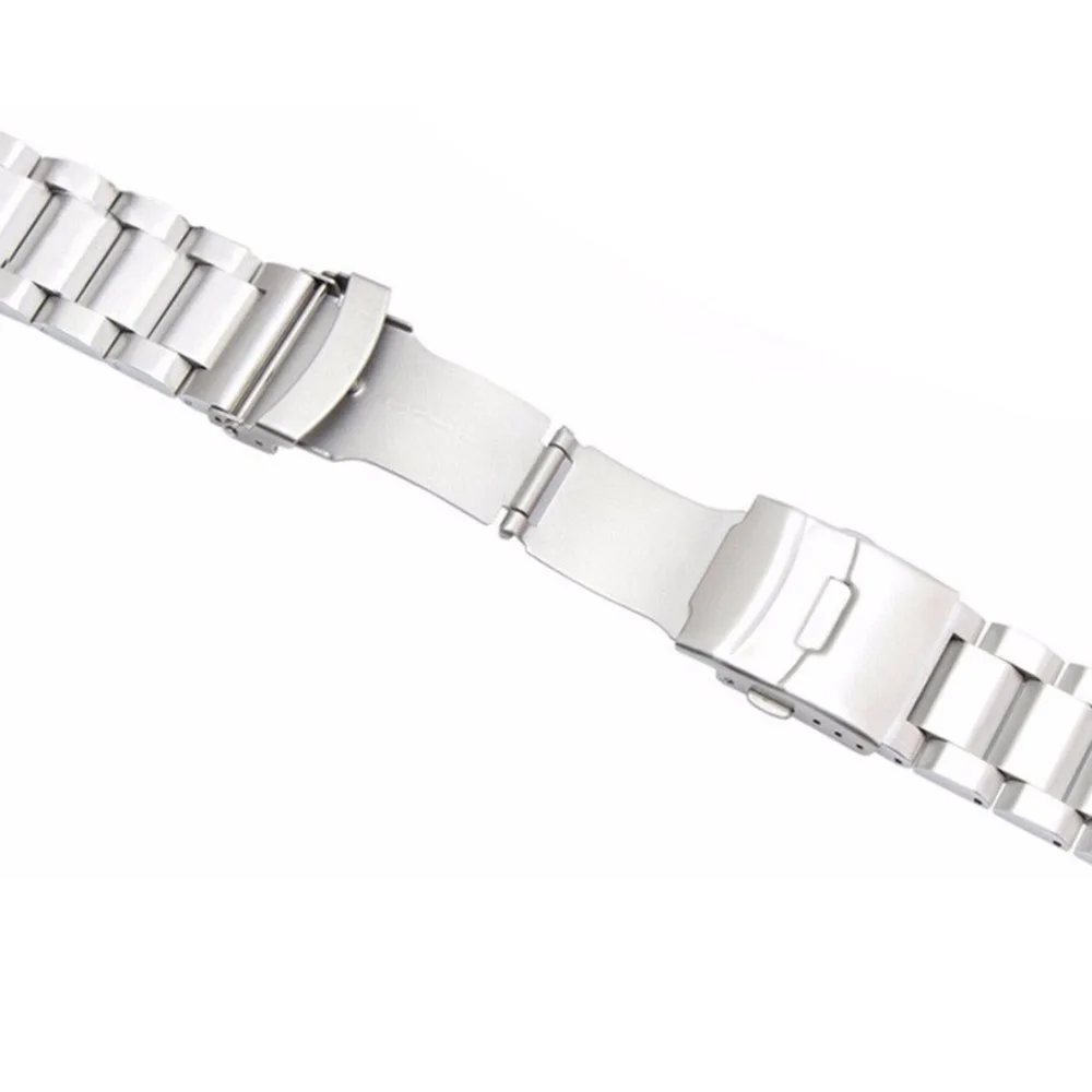 Ремешок для часов CARLYWET из нержавеющей стали с матовым покрытием серебристый