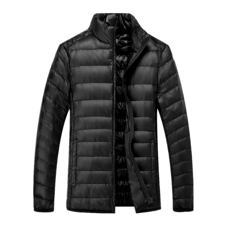 Black01TB 5XL 6XL 7XL 90% белый утиный пух, зимняя теплая куртка, пальто, мужские тонкие сверхлегкие пуховики, мужская верхняя одежда, пальто - Цвет: Black01TB