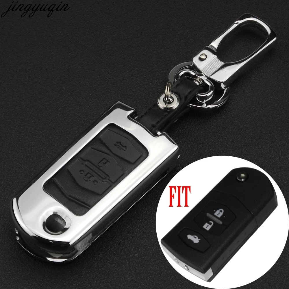 Кожаный Автомобильный Брелок с дистанционный ключ чехол КРЫШКА ДЛЯ Mazda 2 3 6 Axela Atenza