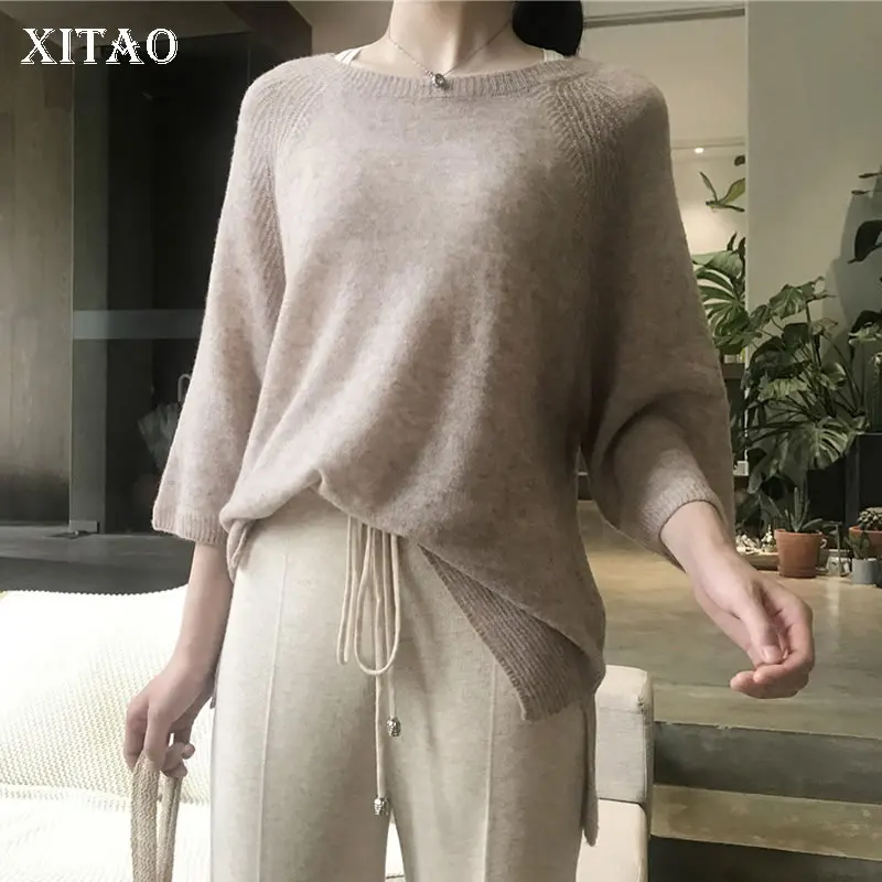 XITAO тонкий перспективный свитер вязаный с открытыми плечами элегантное 2019 осень
