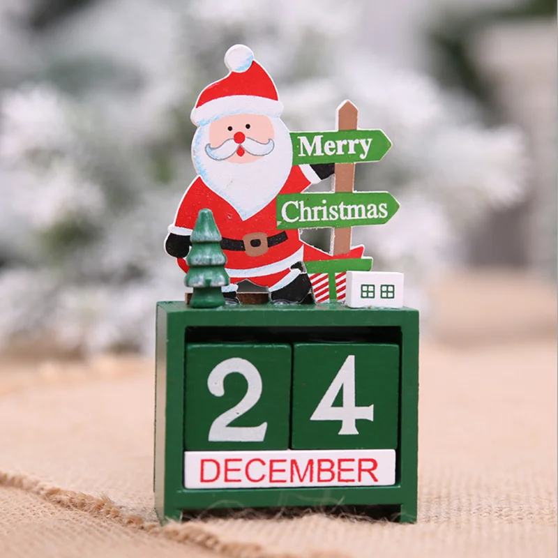 

Christmas Decorations Wooden Merry Christmas Advent Calendar for Home Noel Xmas 2022 New Year Gifts Santa Claus Ornament Navidad