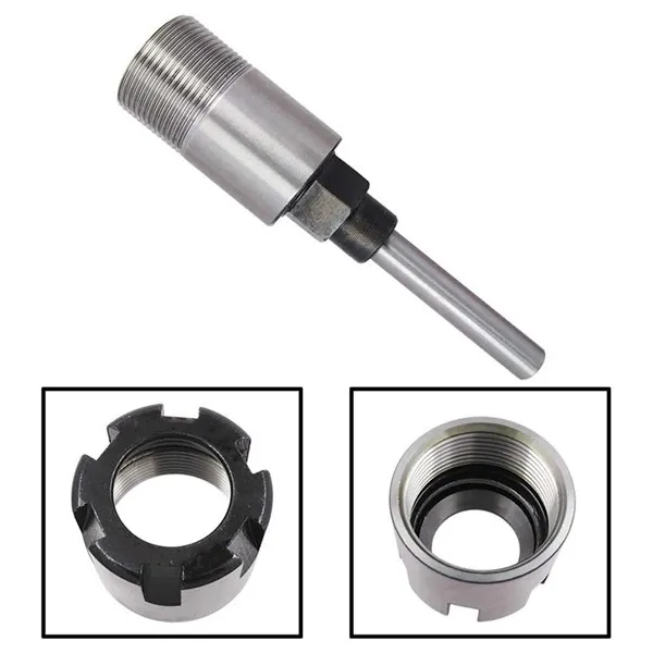 

1/4 Inch Shank ER16 Router Collet Extension Rod Collet Chucks Adapter with 2 Pcs Spring Collet Set(6.5mm & 8mm)