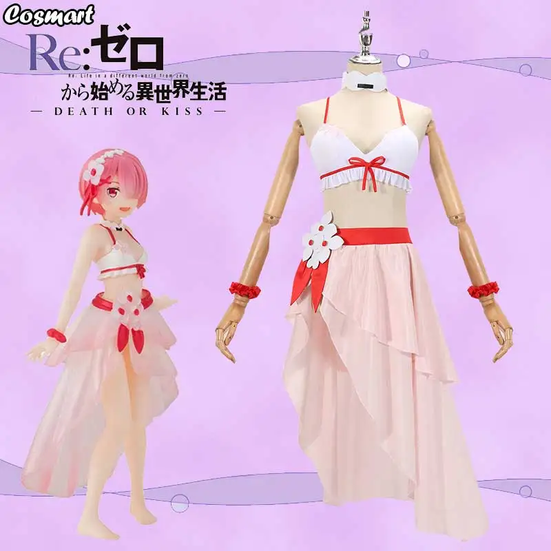 

Anime Re:Life in a Different World From Zero Ram Swimsuit Lovely Sweet Uniform Cosplay Costume Halloween Suit For Women New 2020