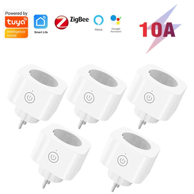 

Tuya ZigBee3.0 EU10A Smart Plug Мощность монитор Timer смарт-розетка Smart Home Беспроводной совместим с Alexa Google Home