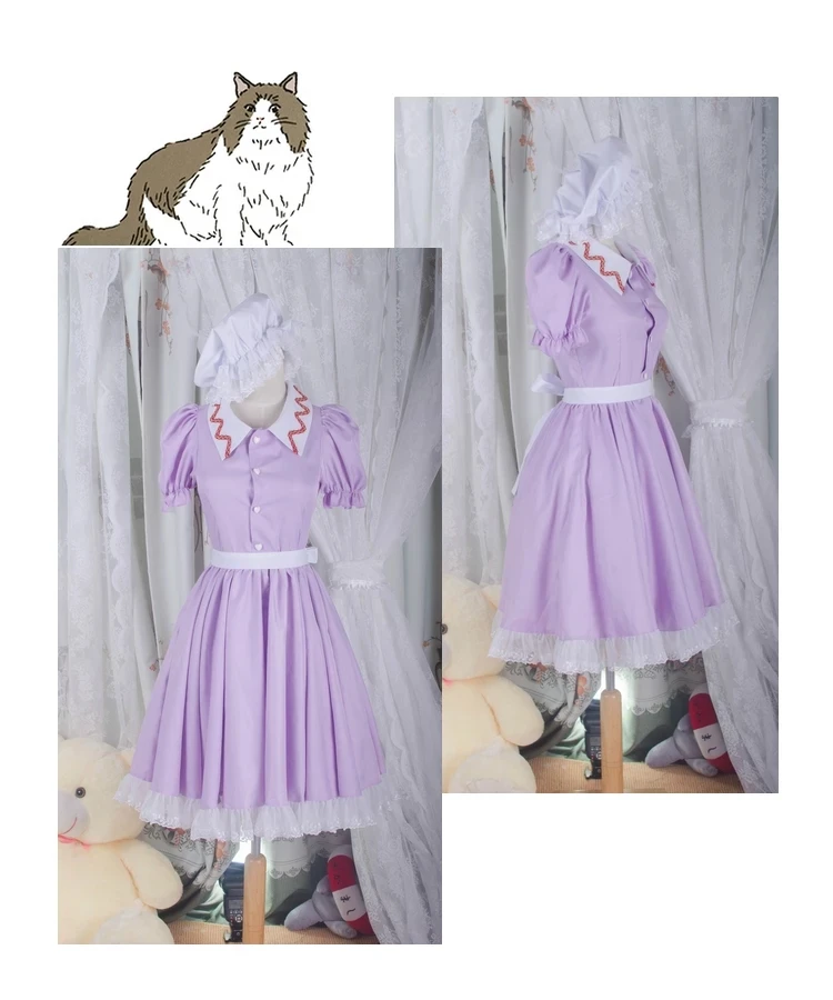 

Anime TouHou Project Maribel Hearn Lolita Dress Daily Uniform Any Size Cosplay Costume Halloween Carnival Free Shipping 2021
