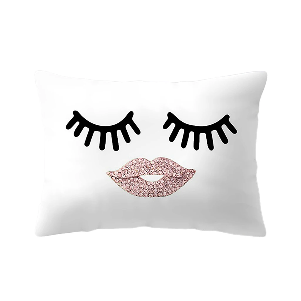 2020 Новинка 30x50 см наволочка для подушки блеск макияж тени век длинные ресницы