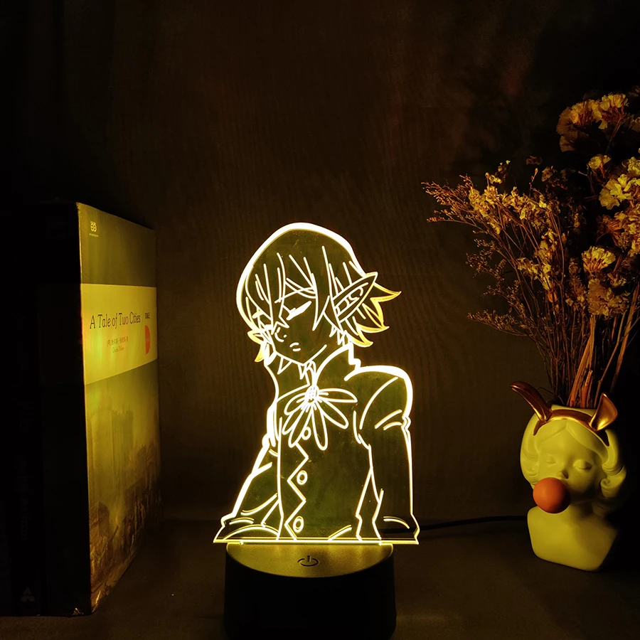 

King's Friend Helbram from The Seven Deadly Sins LED Anime Light Manga nanatsu no taizai Figurine 3D Night Lamp Otaku Desk Prop