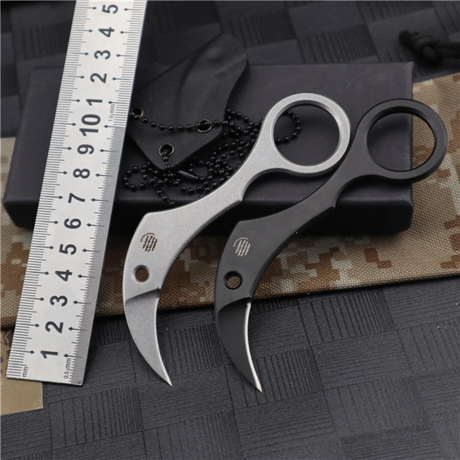 Нож Karambit с фиксированным лезвием D2 тактический нож для шеи кемпинга походов