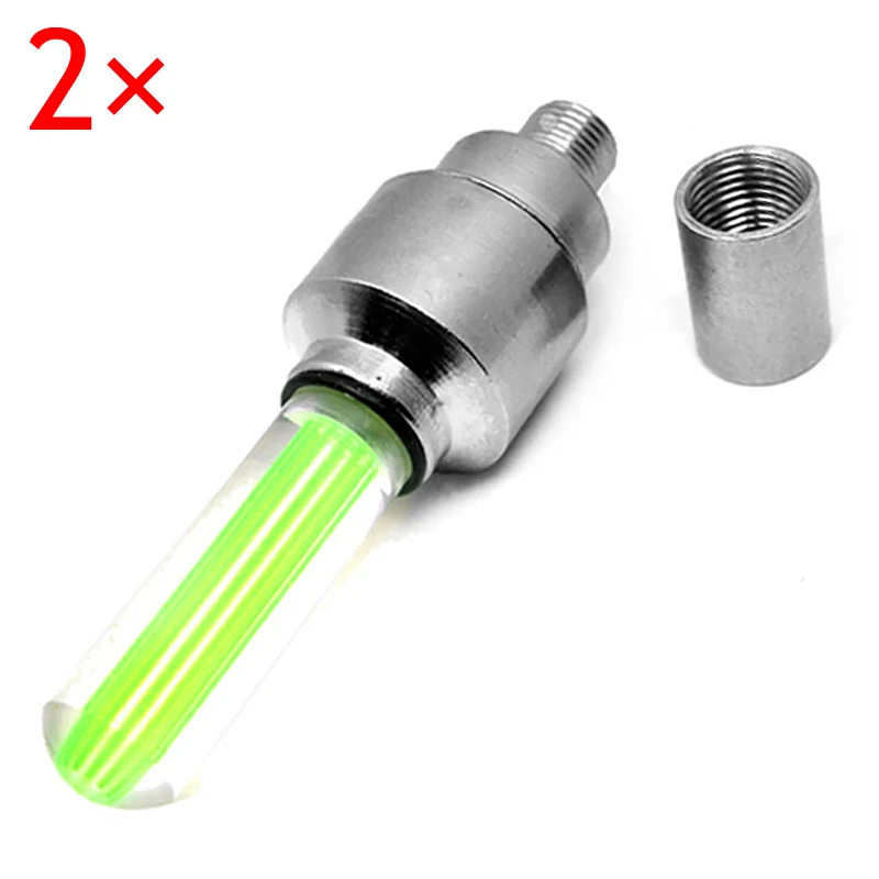 Green 2 Pcs LED Bike Wheel Lights with Battery Pre-installed Bicycle Wheel Spoke for Cycling Racing THJ99 - Color: Green