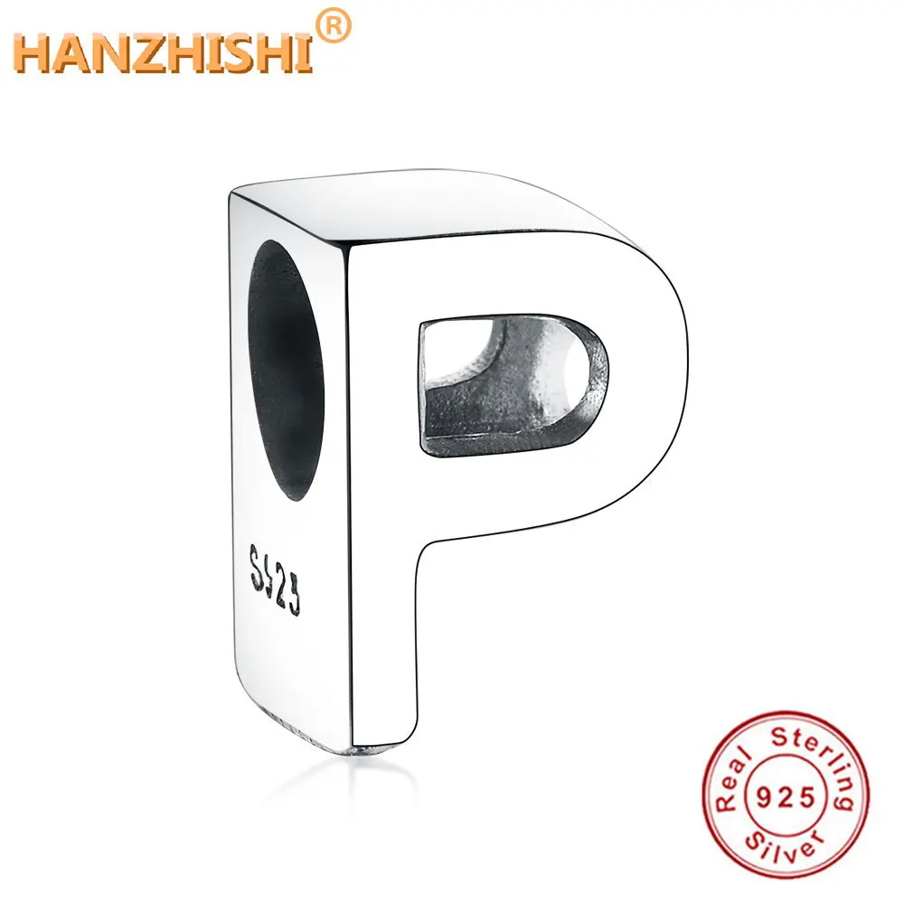 

Fits Original Pandora Charm Bracelet Jewelry Berloque 2019 Spring Collection 925 Sterling Silver Alphabet Beads Letter P Charms