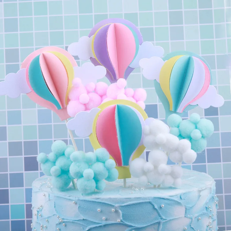 Радужный Единорог торт Topper Cloud Balloon форма флажки для торта свадебной вечеринки