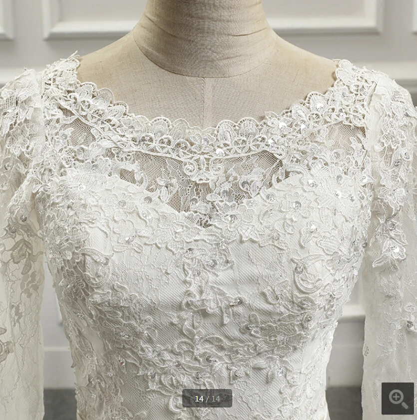 Белое Атласное ТРАПЕЦИЕВИДНОЕ свадебное платье с кружевной аппликацией и