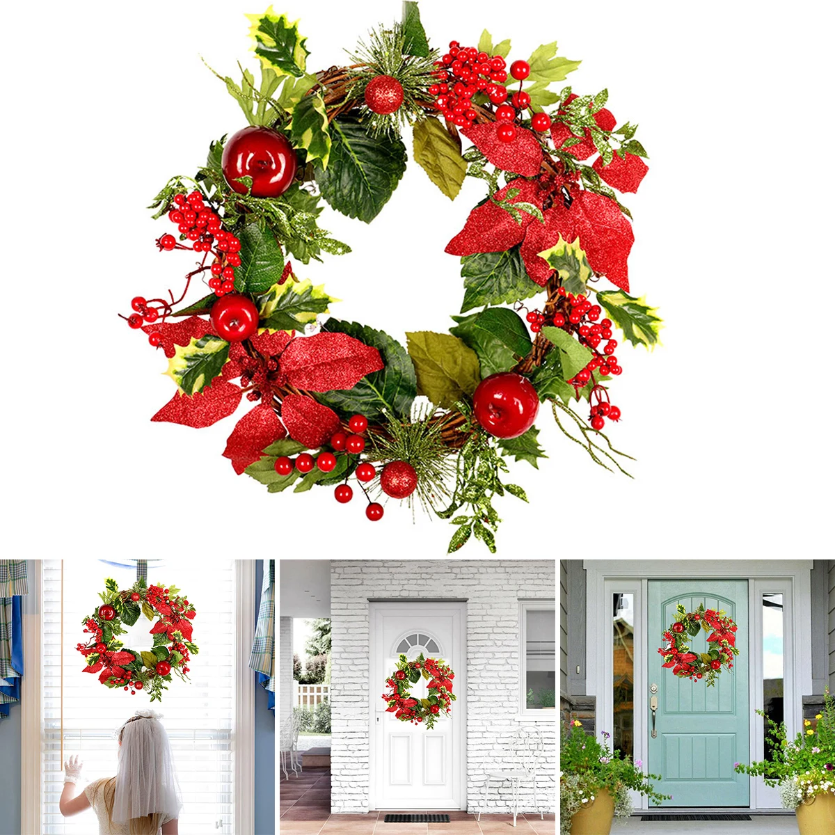 

Vivid Wreath Window Wedding Decorations Christmas Decor Mall Party Door