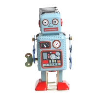 vintage mechanical clockwork wind up walking robot tin toy kids gift collection