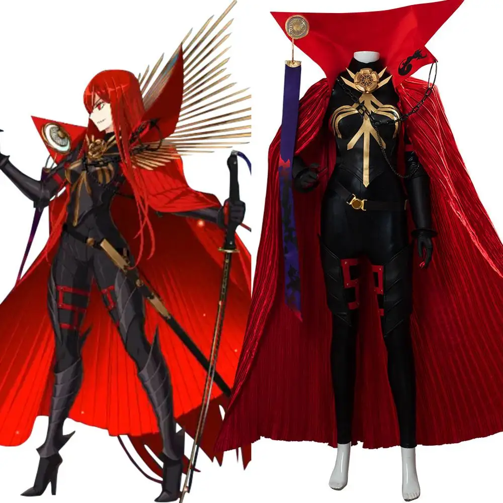 Fate Grand Order Cosplay Nobunaga Oda косплей костюм Красная накидка для девочек женские костюмы