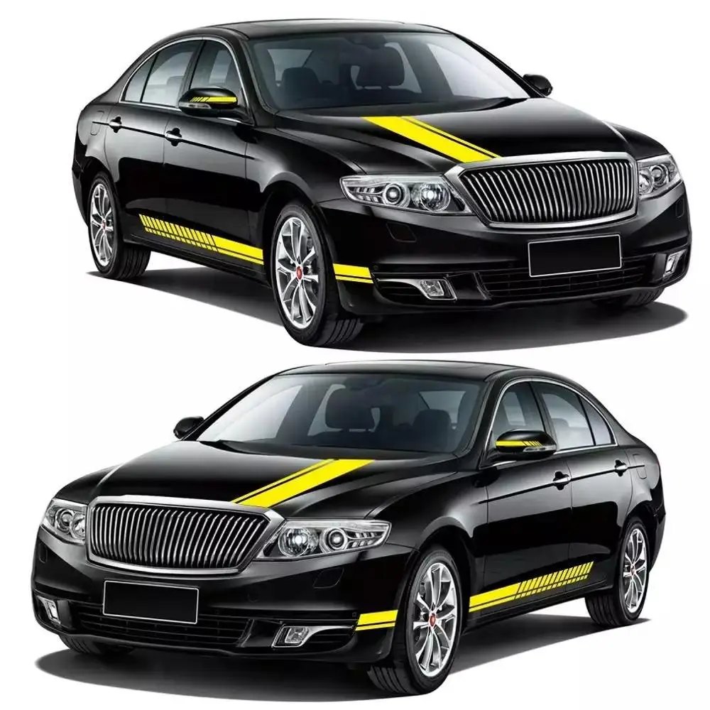 

5pcs General Automobile Stripe Printing Sticker Automotive Hood Stripe Graphic Decal Racing Sticker Car Decoration