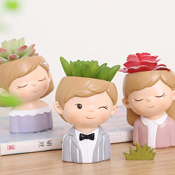 Милые парные кактусы набор из 4 предметов цветочный горшок для маленьких