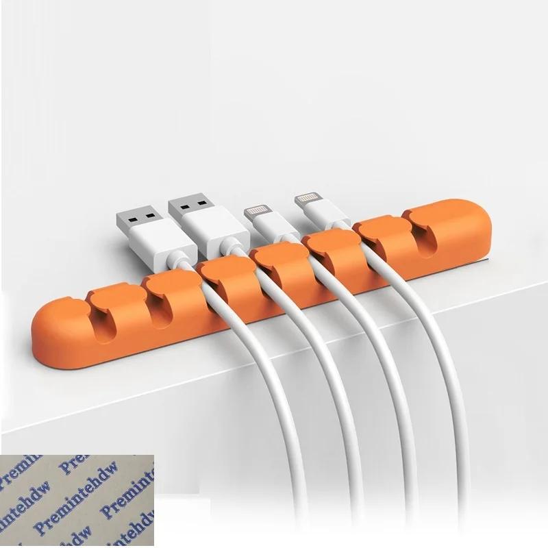 5 шт. Настольный приклеивающийся силиконовый кабель клипса орангизер USB ПК