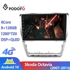 Автомагнитола Podofo для Skoda Octavia, мультимедийная стерео-система на Android 10, без dvd, с GPS, видеоплеером, для Skoda Octavia 07-13, типоразмер 2 din