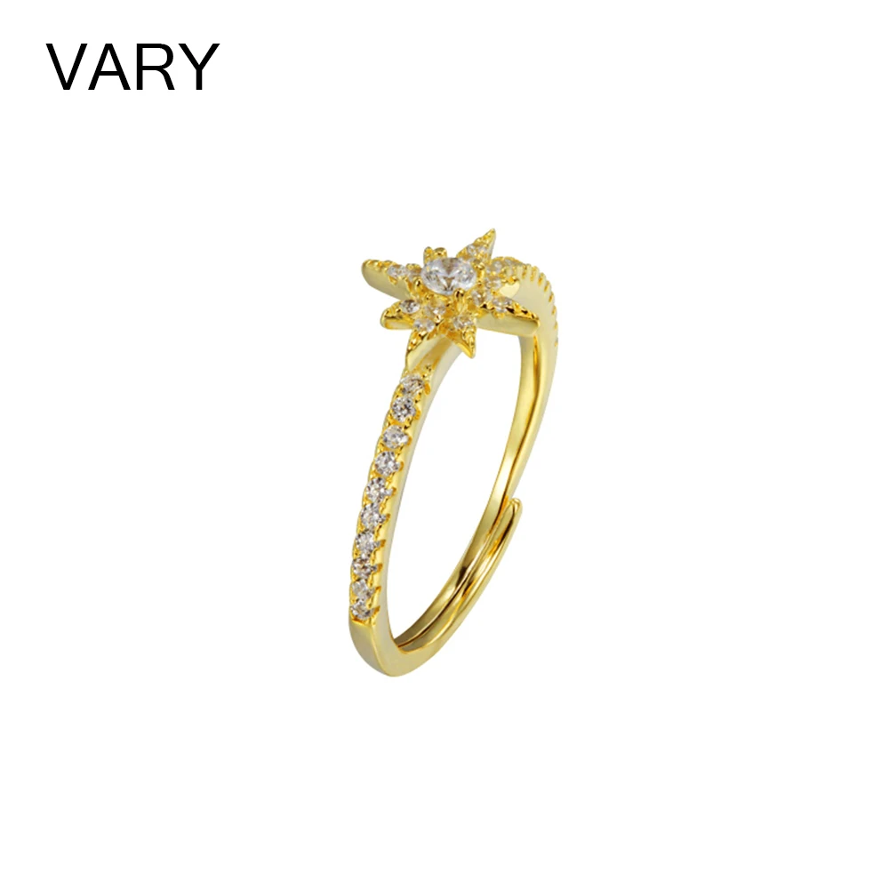 

VARY 925 Sterling Silver Fashion Adjustable Hexagram Starfish Wowen's Ring