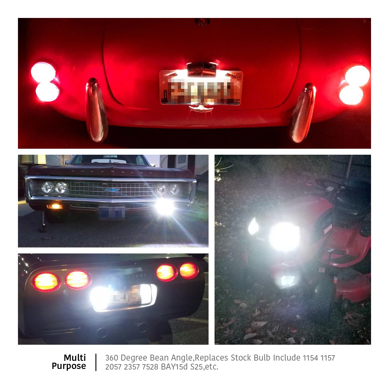 

2pcs 1157 LED Car Turning Light 54 SMD 3014 Auto Tail Brake Light Reverse Bulb Signal Lamp 12V DRL Lights 6500K