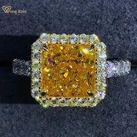 wong rain luxury 925 sterling silver 2 ct radiant cut created moissanite gemstone diamonds wedding engagement ring fine jewelry
