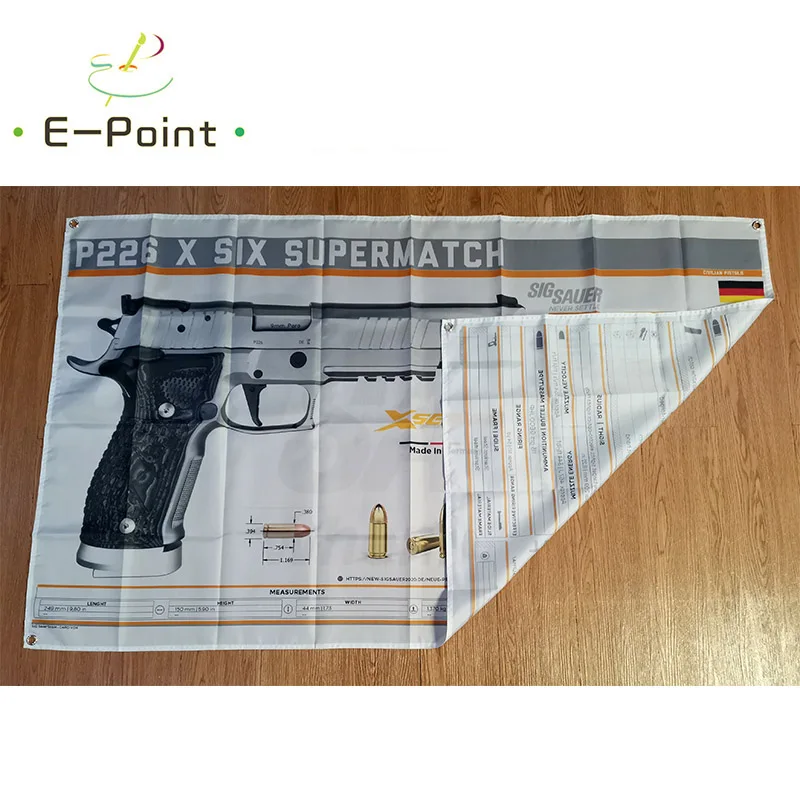 Пистолетный флаг серии Sig Sauer P226 X размер 3 фута * 5 футов (90*150 см) рождественские
