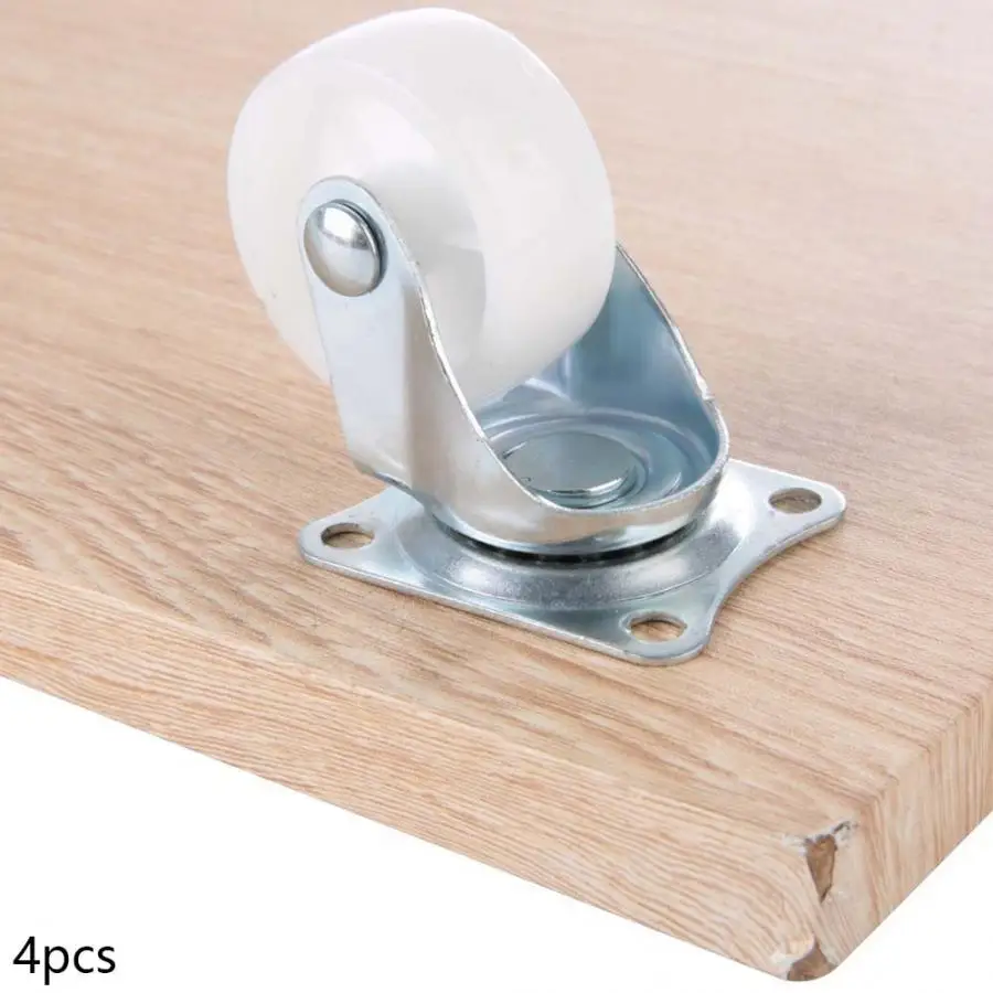 4 шт./компл. ролики белое фиксированное колесико из полипропилена диаметром