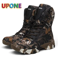 waterproof men tactical military boots camouflage combat swat desert boots high top mens hiking boots outdoor hunting boots men