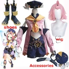 Genshin Impact Diona косплей костюм парики наряды в стиле аниме платье Хэллоуин Униформа Diona Косплей 32 см короткие рождественские розовые парики