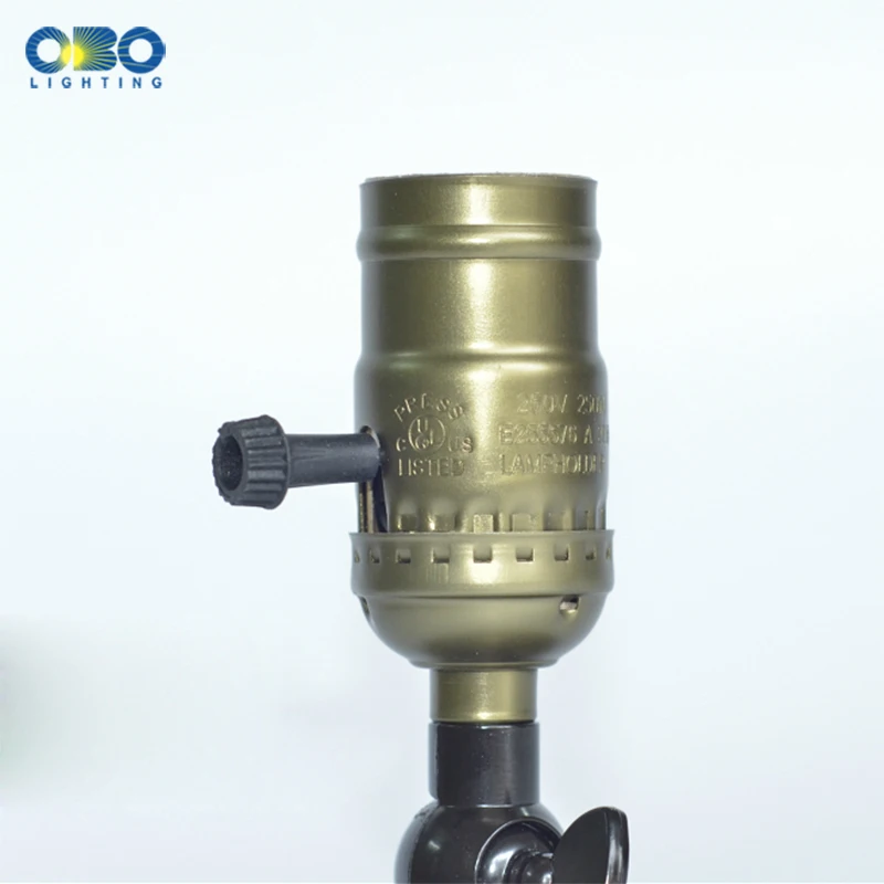 Винтажная основа для лампы Эдисона E27 с выключателем бронзовая настенная лампа