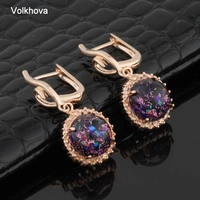 crystal ball fashion drop earring for women girls rose gold color 1 pair small cute earrings fashion jewelry wholesale