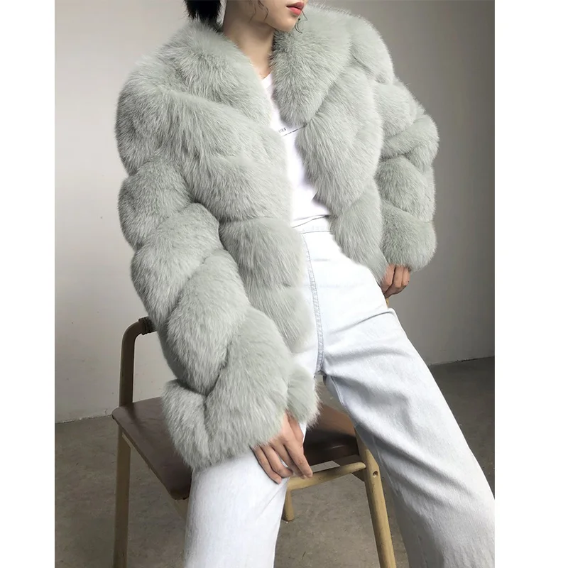 FURSARCAR New Arrival 2021 Natural Real Fur Coat Women Winter Thick Silm Fox Fur  Jacket Customize Short Real Fur Outwear enlarge