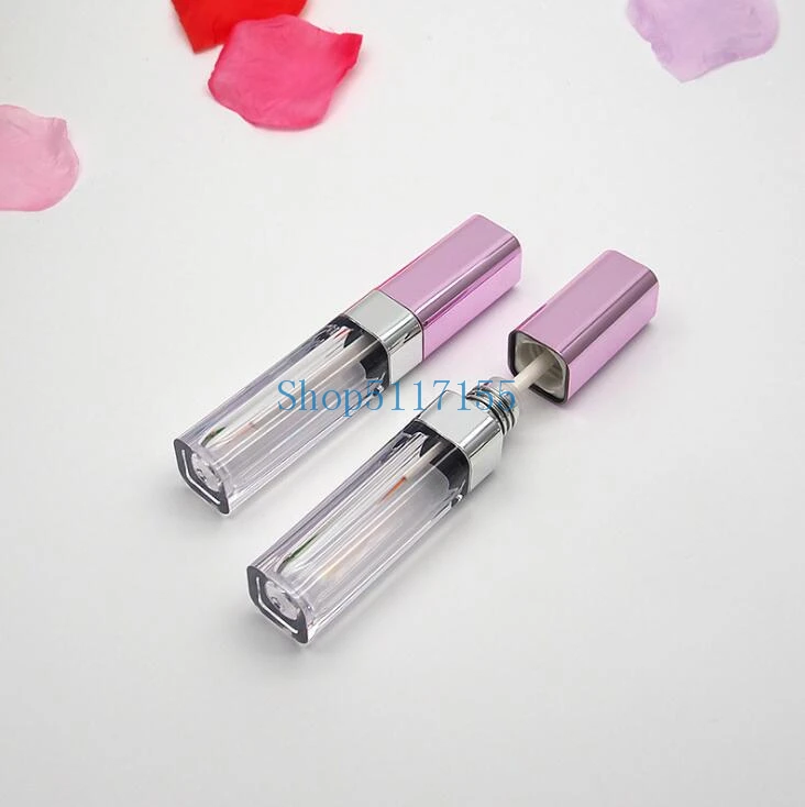 

500 шт. роскошные высококачественные 5 мл Розовые Квадратные пустые тюбики для блеска для губ, многоразовые блески для губ, косметическая упа...