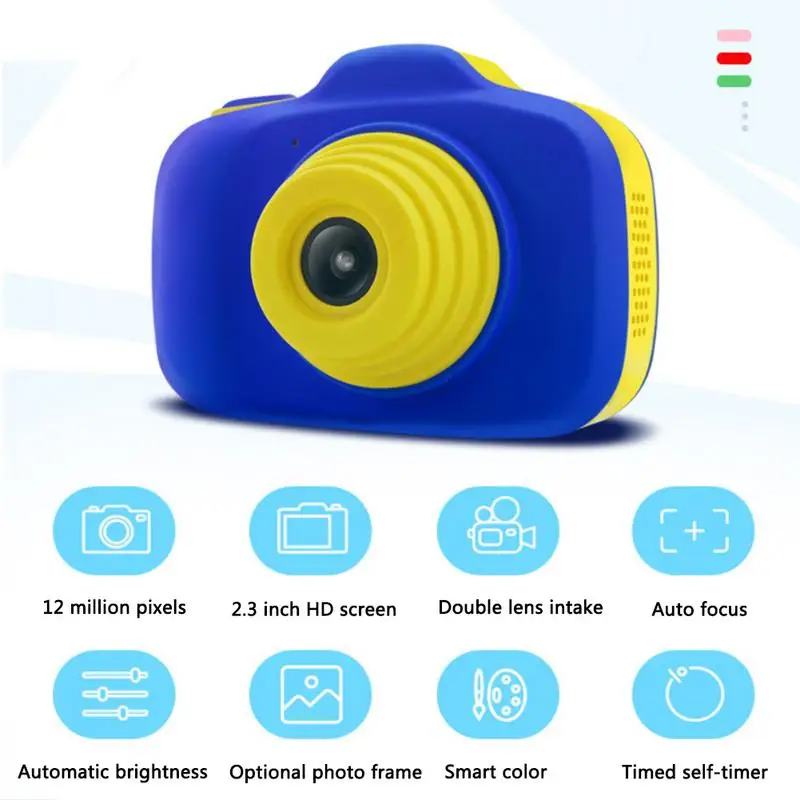 

Children's Electronic Camera Toy Mini Camera Toy SLR Dual Lens Front 1200W HD Pixel Selfie Camera Camcorder Gift Toy