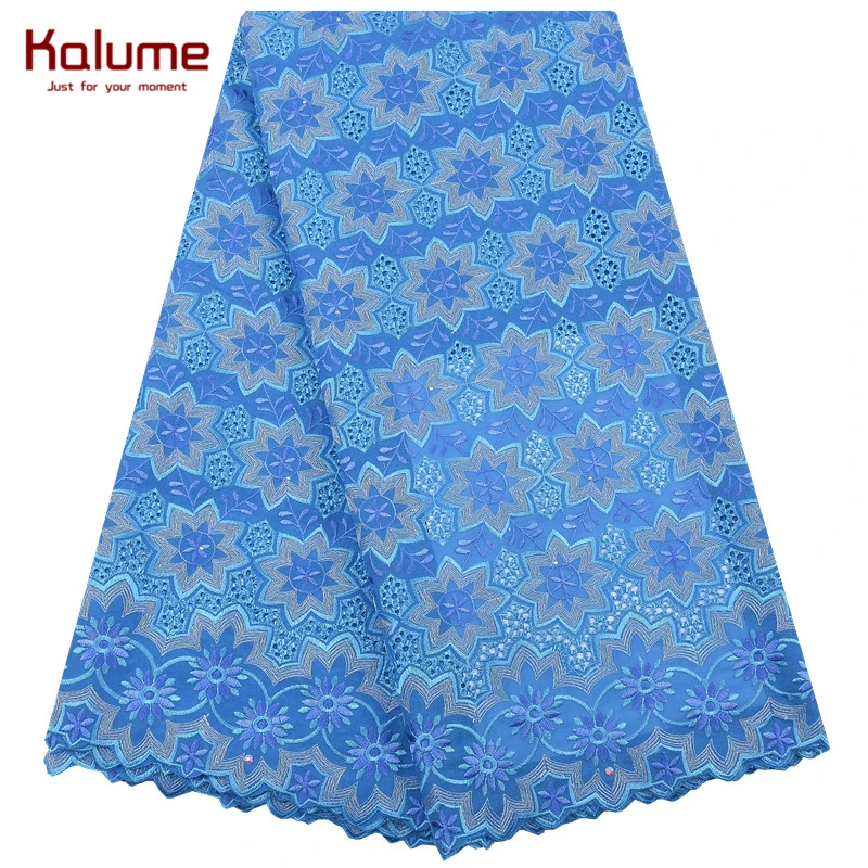 Kalume настоящий Африканский швейцарский тюль кружевная ткань Цветочная вышивка
