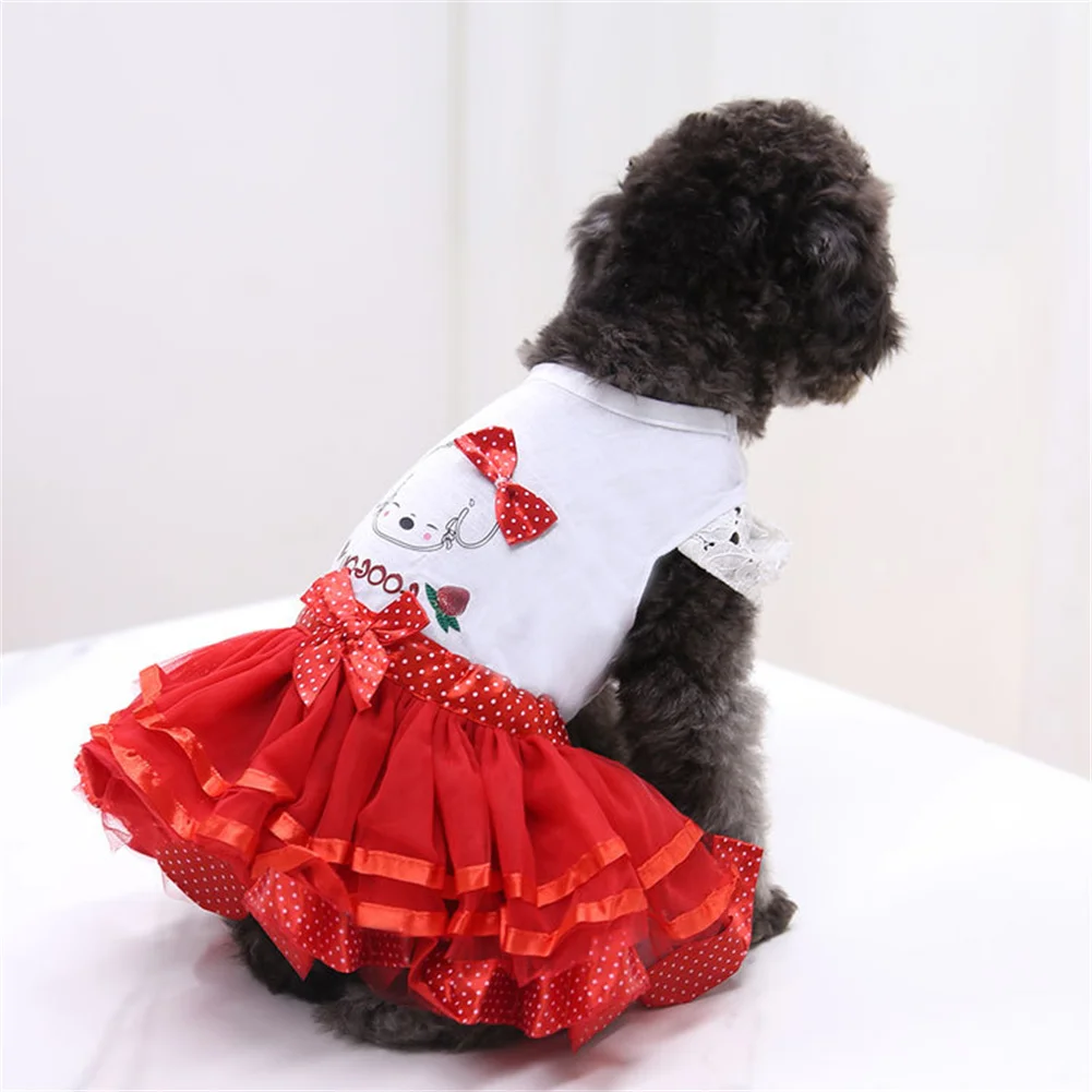 

Dog Cute Dress Clothes Summer Thin Skirt Cat Cute Princess Pettiskirt Rabbit Teddy Bichon Snow White Pet Party Festival