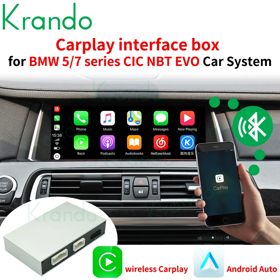 Krando беспроводной Apple CarPlay декодер коробка для BMW 5 серии F10 F11 F07 GT 7 F01 F02 CIC NBT EVO