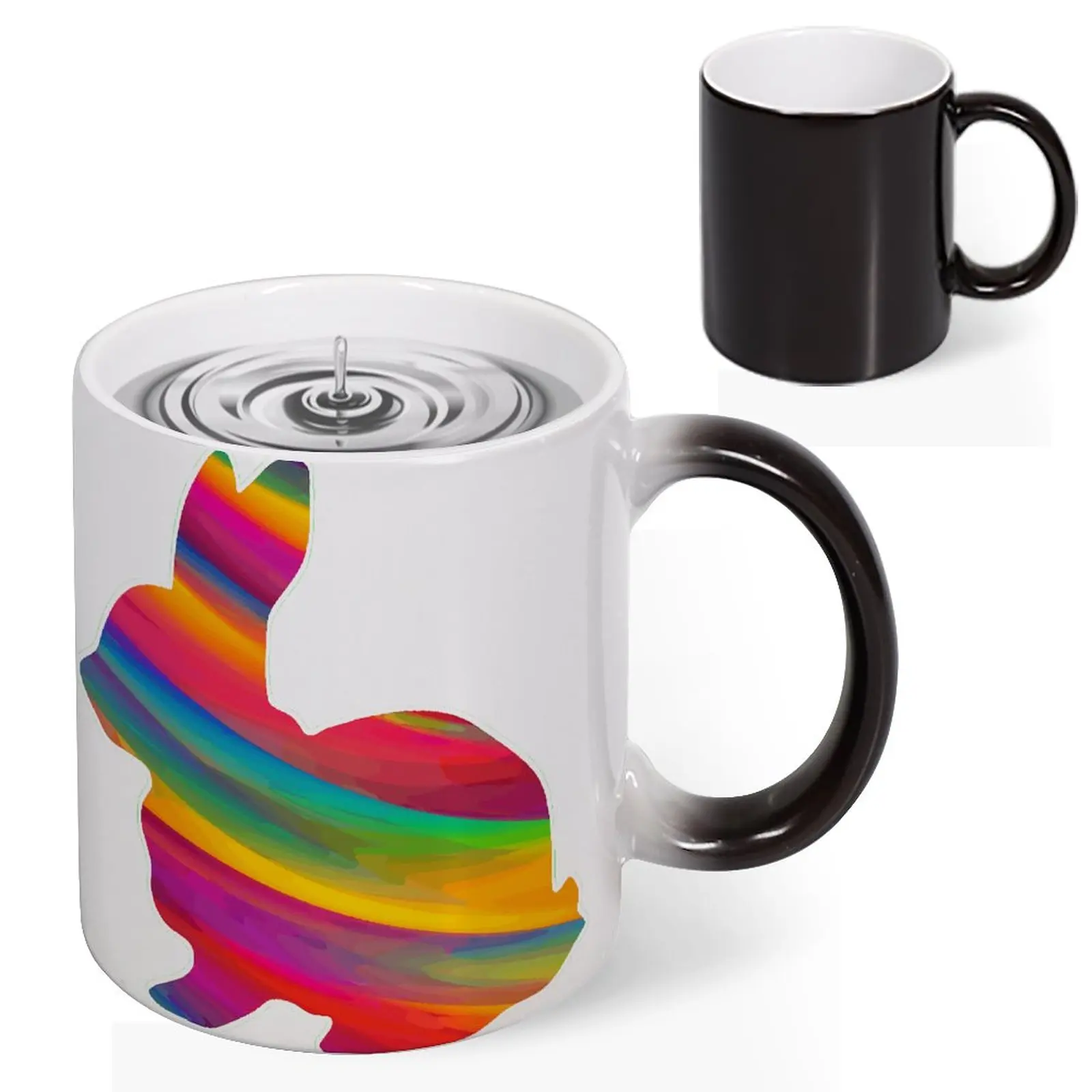 Кружка с кроликом креативная Эстетическая кружка фарфоровая латте меняющая