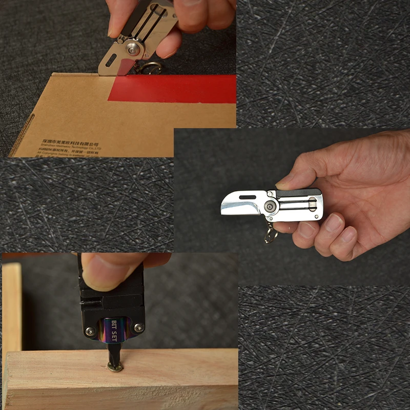 Мультитул EDC мини-нож с брелоком отвертка бита складной нож инструменты из